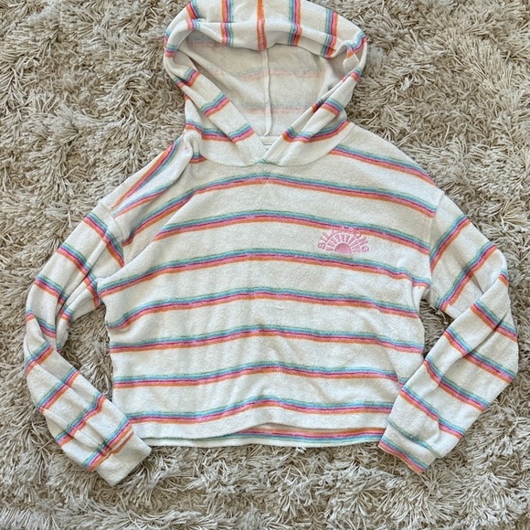 Billabong Other - Billabong Terrycloth Striped Beach Hoodie Girls M Fits Size 10
